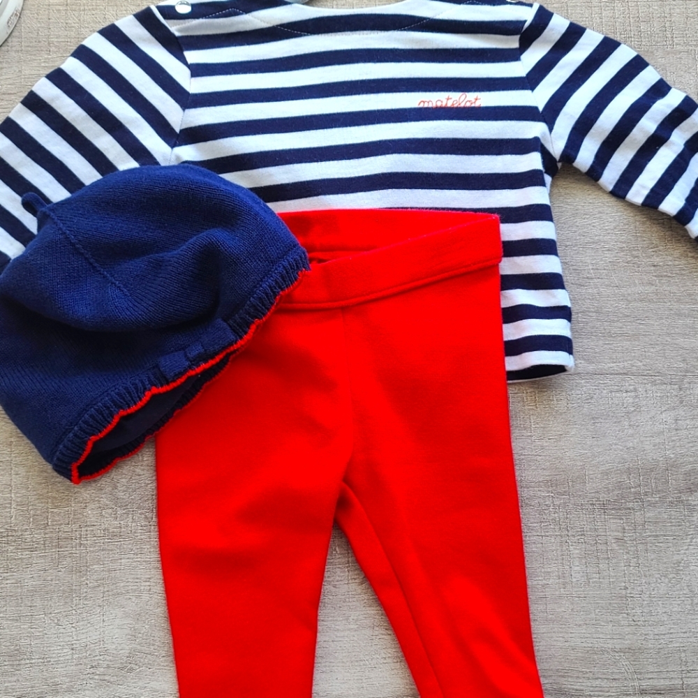 French Sailor Jacadi Janie & Jack Outfit 0-3 months